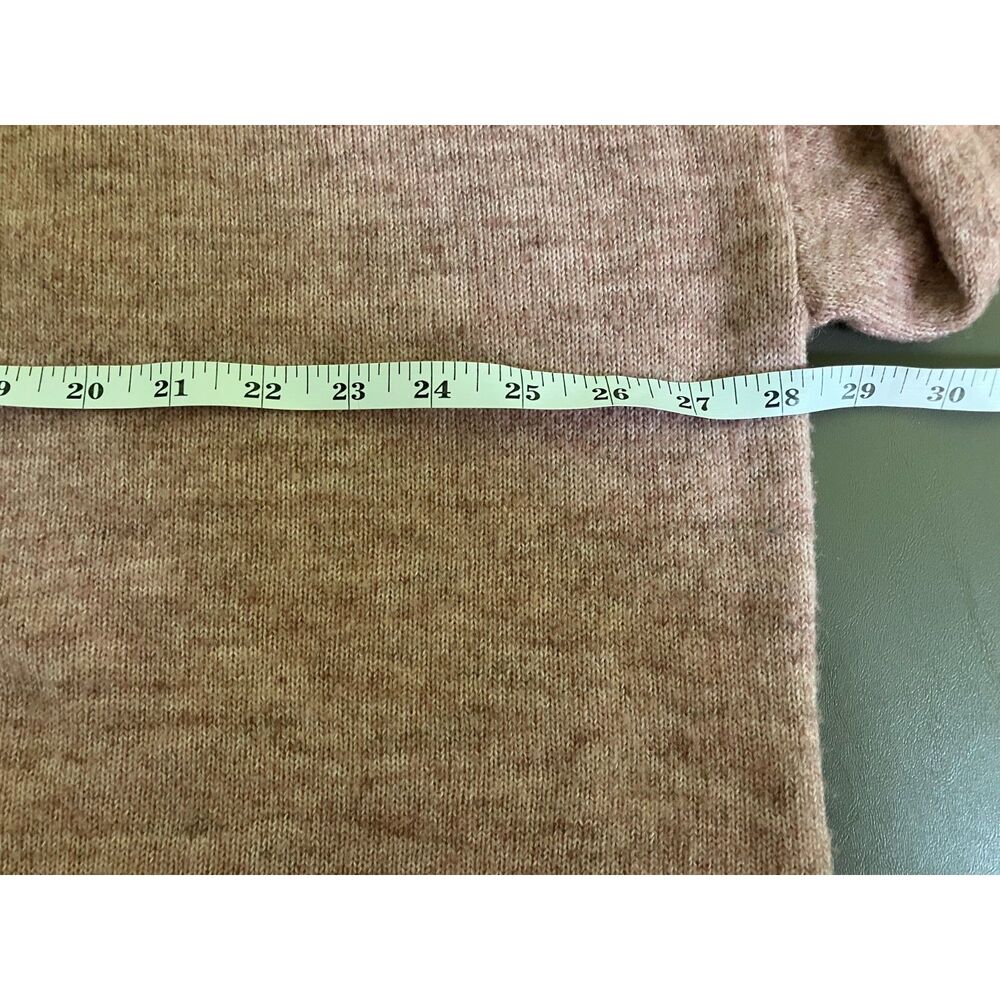 Lucky Brand v-neck fuzzy plush wool blend oversized slouchy sweater in mauve - Picture 10 of 12